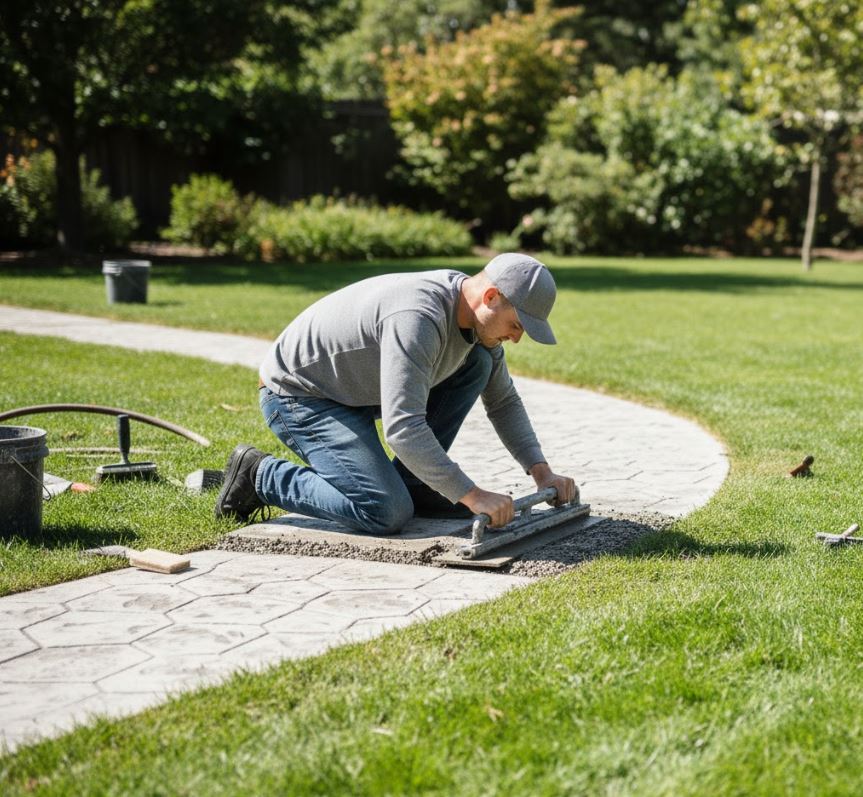 Applegate stamped concrete path