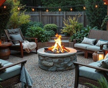 cozy firepit garden designs