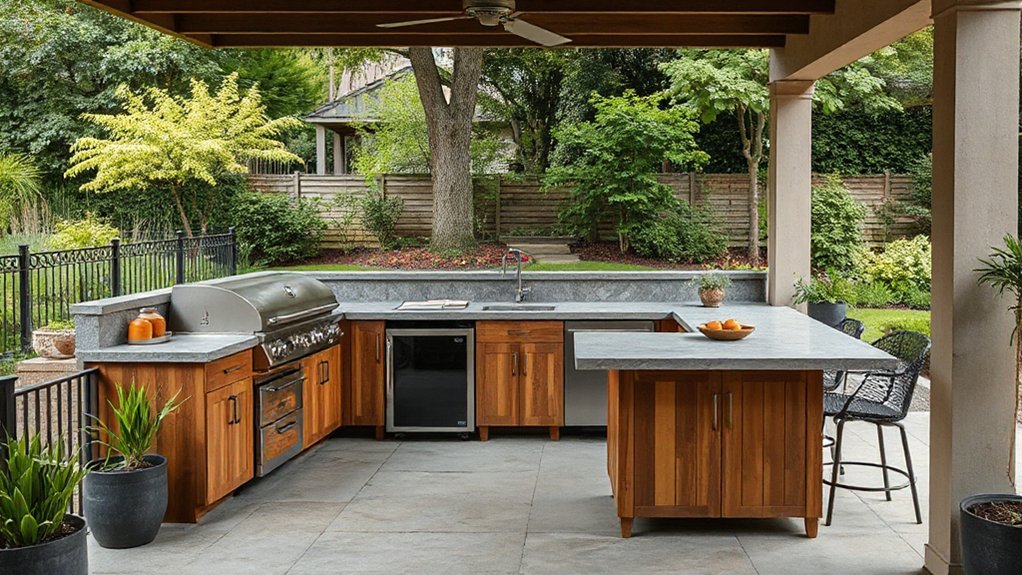 efficient durable integrated outdoor kitchen