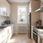 efficient narrow kitchen designs