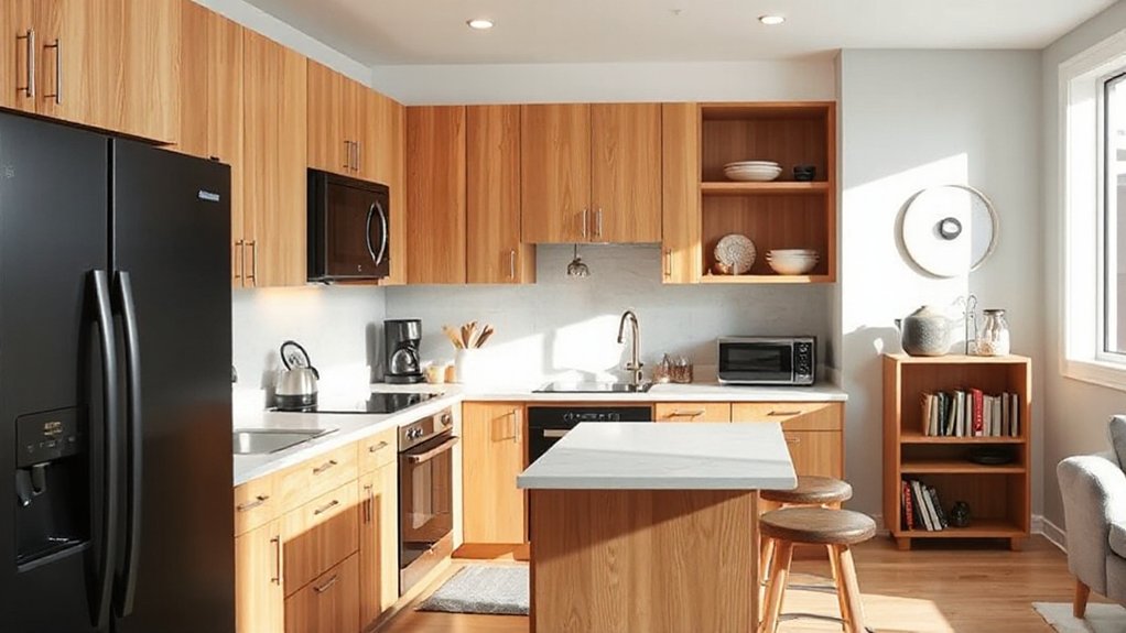 efficient small apartment kitchens