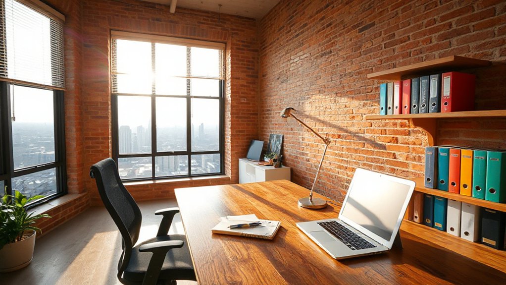 efficient well lit loft workspace
