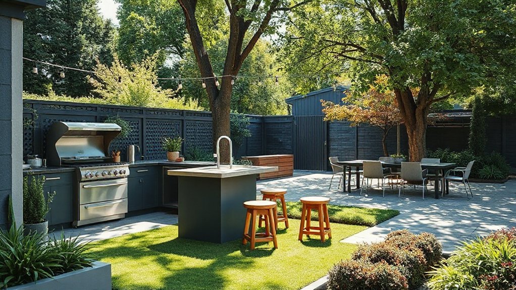 modern family outdoor kitchens