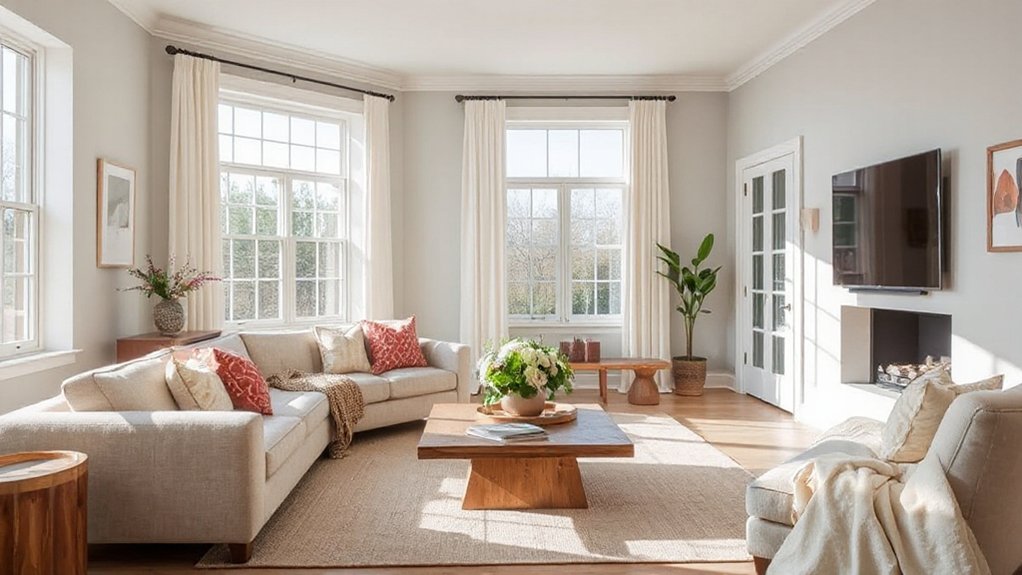 neutral finishes enhance spaciousness