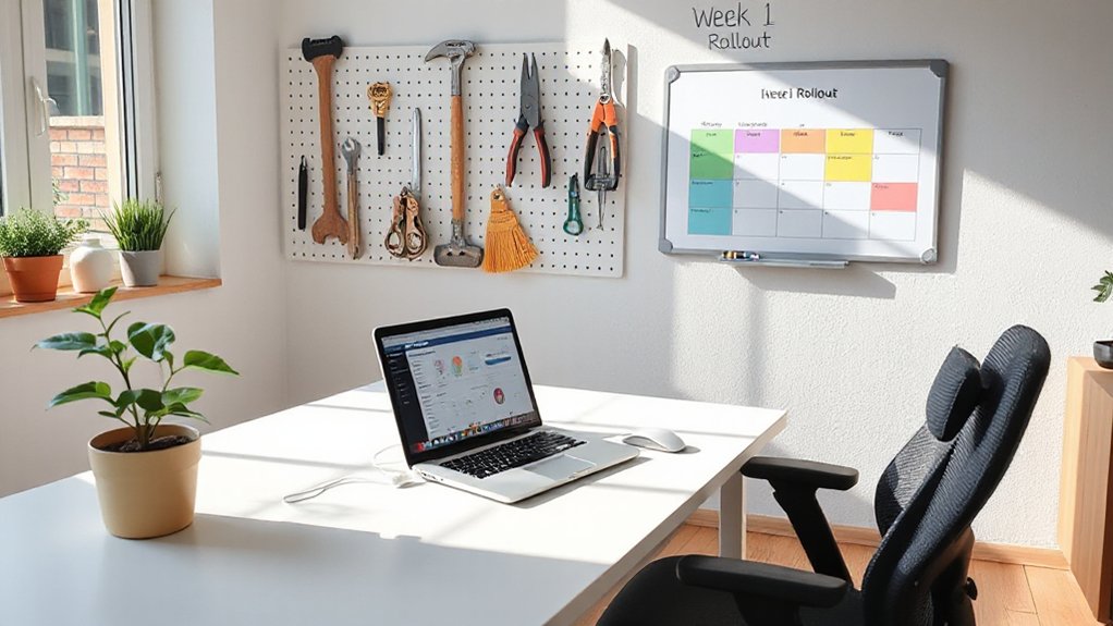 one week home office setup
