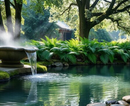 peaceful garden water features