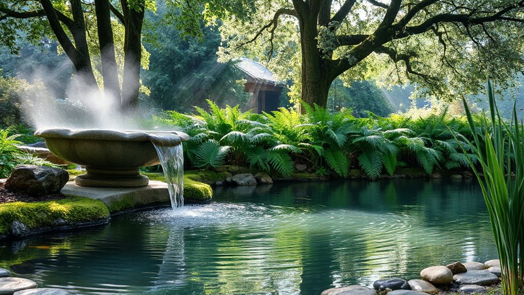 peaceful garden water features