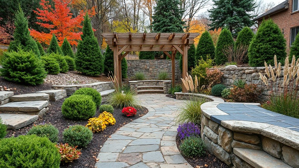 seasonal durable hardscape design