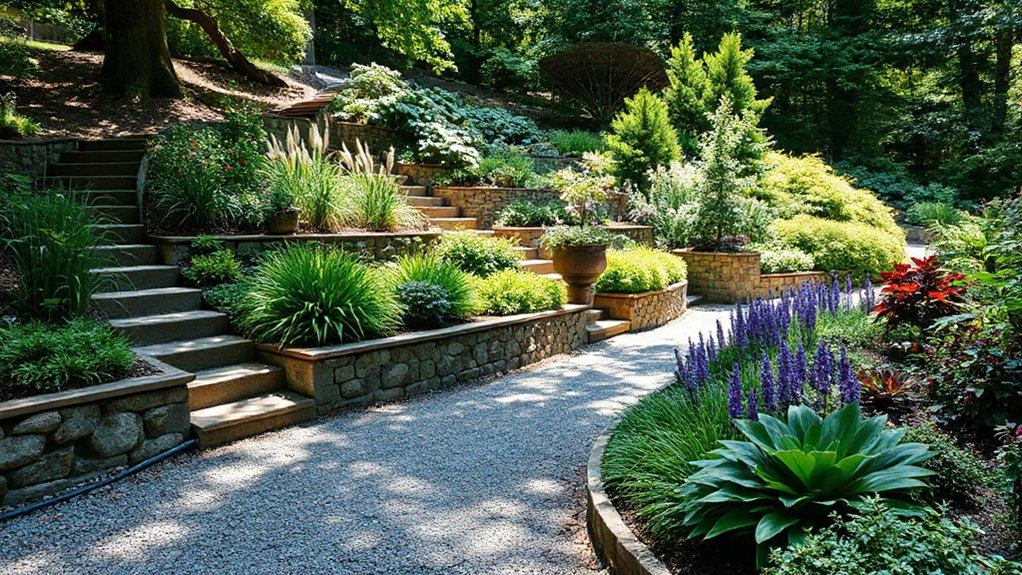 sloped plot garden designs