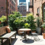 small urban garden seating