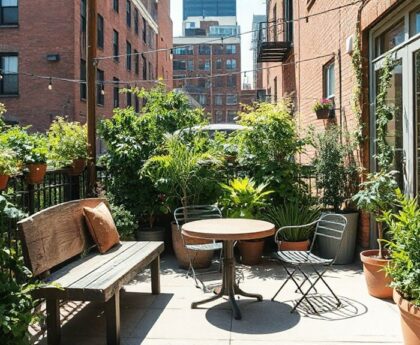 small urban garden seating