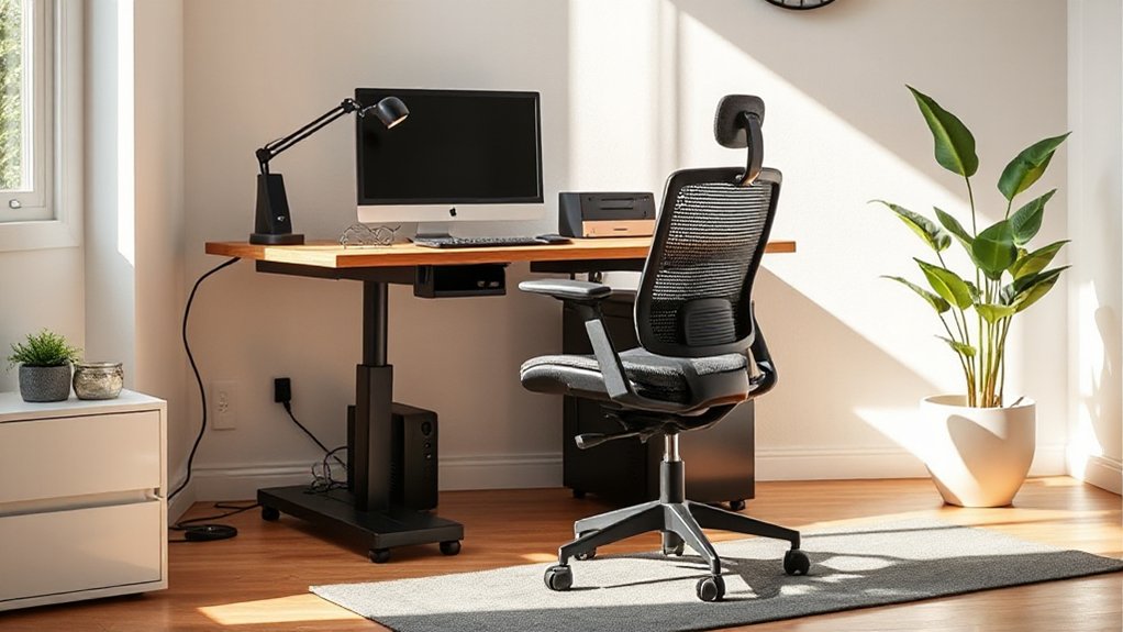 supportive ergonomic workspace setup