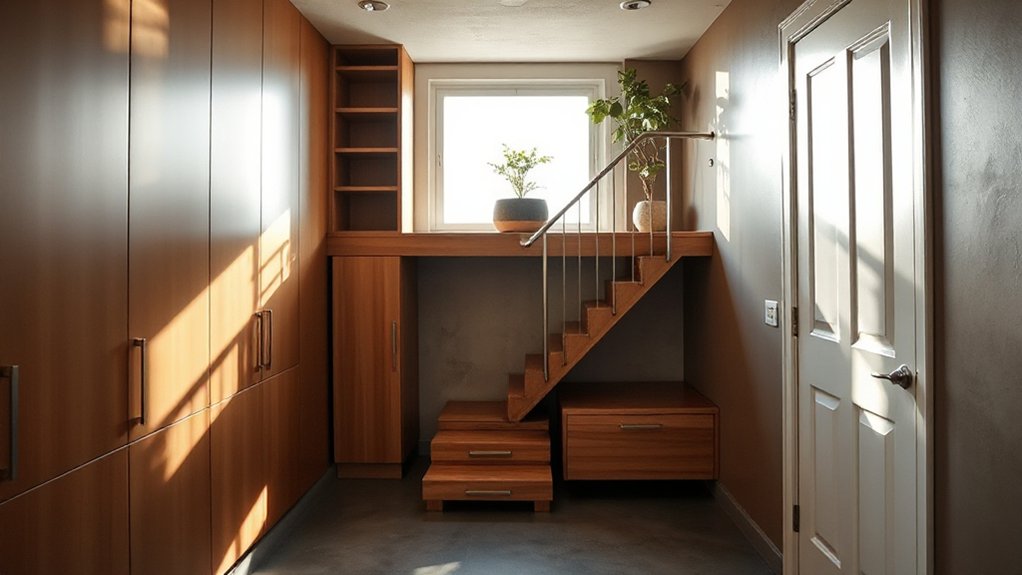 vertical hidden multi functional storage
