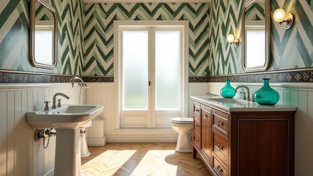 elegant geometric bathroom redesign