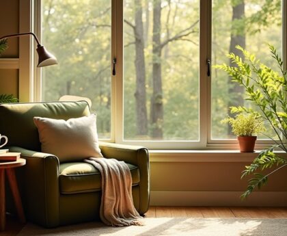 nature inspired reading nook