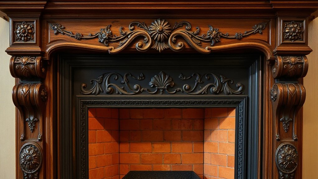 ornate crafted victorian hearth