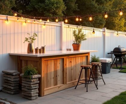 outdoor summer bar construction