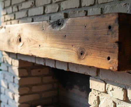 rustic reclaimed wood mantel